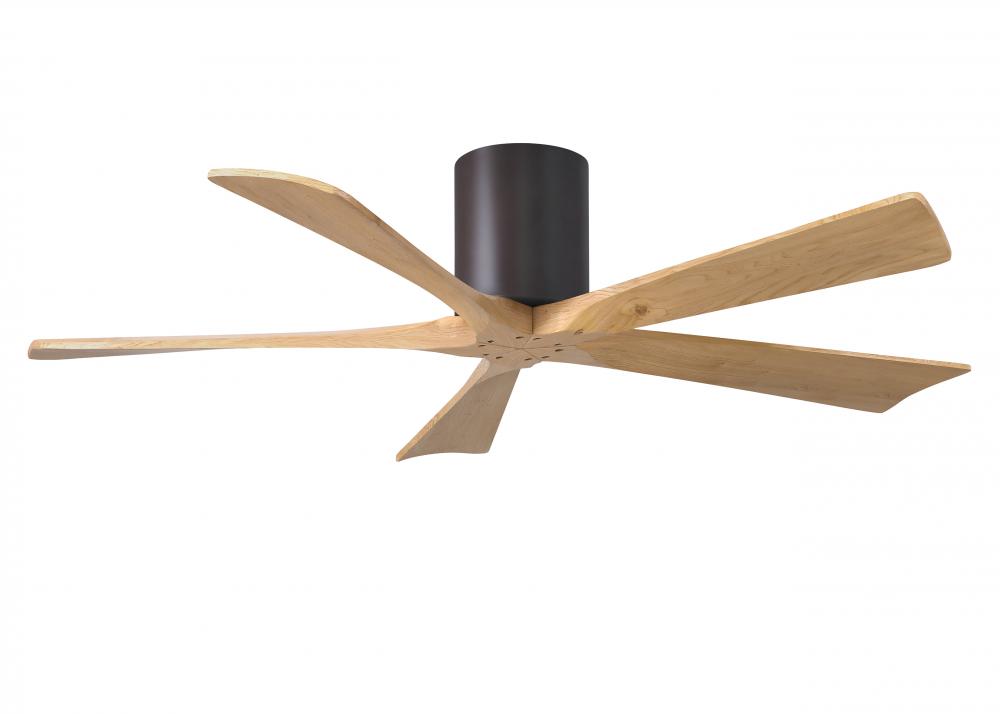 Irene-5H - 52" Five Blade Flush Mount Paddle Fan - Textured Bronze Finish