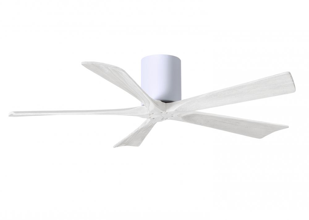 Irene-5H - 52" Five Blade Flush Mount Paddle Fan - Gloss White Finish - Matte White Blades