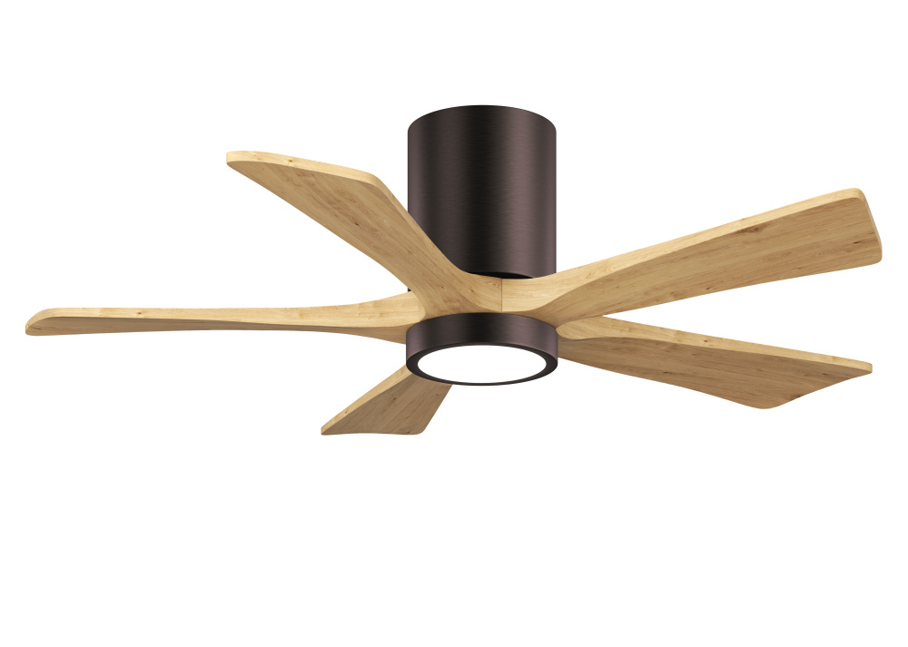 Irene - 5HLK - 42" Five Blade Flush Mount Paddle Fan - 5CCT Integrated LED - Brushed Bronze Fini