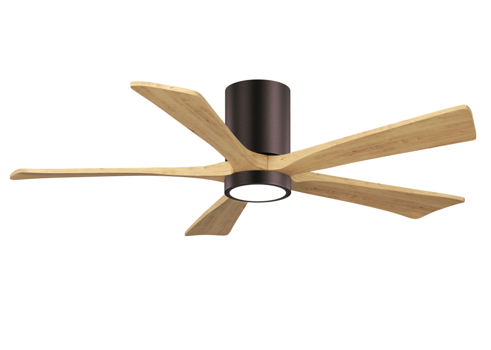 Irene - 5HLK - 52" Five Blade Flush Mount Paddle Fan - 5CCT Integrated LED - Brushed Bronze Fini