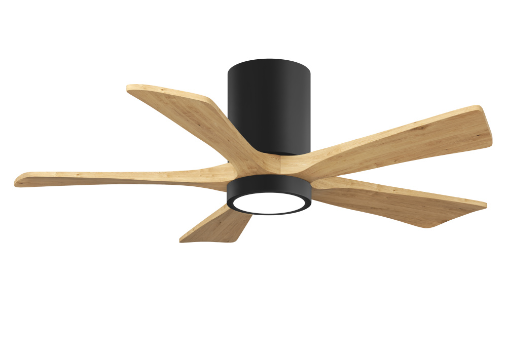 Irene - 5HLK - 42" Five Blade Flush Mount Paddle Fan - 5CCT Integrated LED - Matte Black Finish