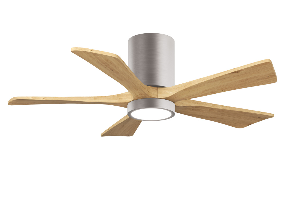 Irene - 5HLK - 42" Five Blade Flush Mount Paddle Fan - 5CCT Integrated LED - Brushed Nickel Fini