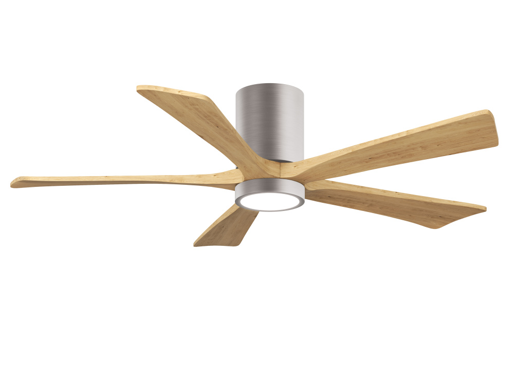 Irene - 5HLK - 52" Five Blade Flush Mount Paddle Fan - 5CCT Integrated LED - Brushed Nickel Fini