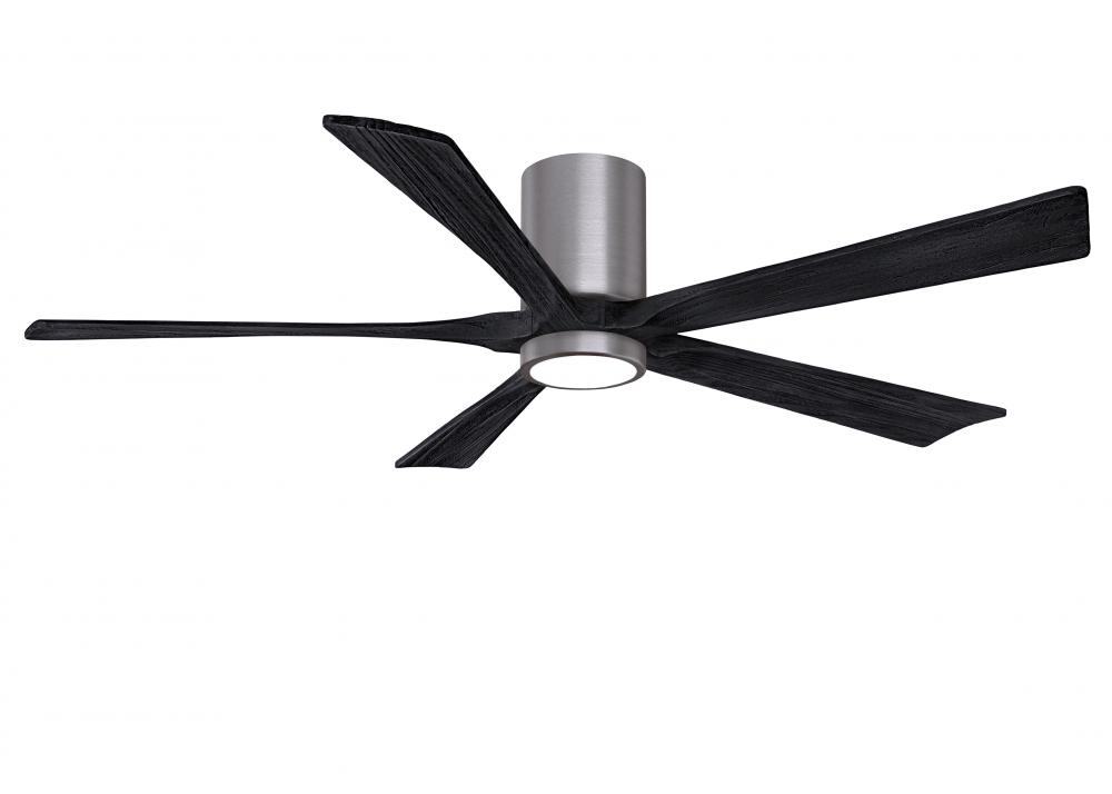 Irene-5HLK - 60" Five Blade Flush Mount Paddle Fan - 5CCT Integrated LED - Brushed Pewter Finish