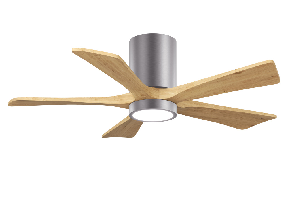 Irene - 5HLK - 42" Five Blade Flush Mount Paddle Fan - 5CCT Integrated LED - Brushed Pewter Fini