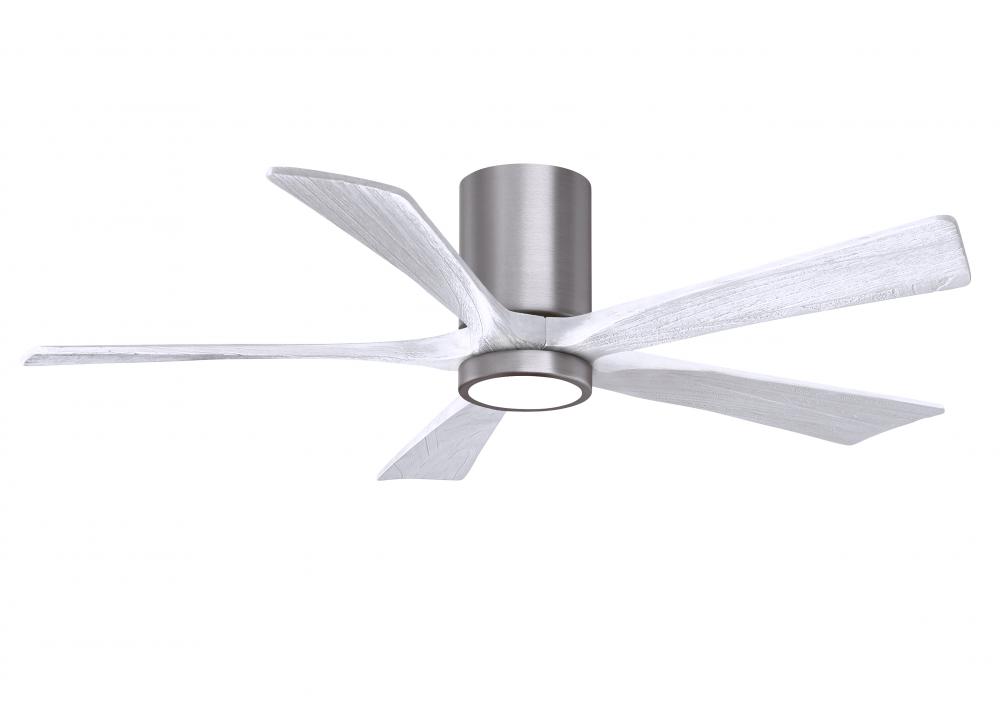 Irene-5HLK - 52" Five Blade Flush Mount Paddle Fan - 5CCT Integrated LED - Brushed Pewter Finish