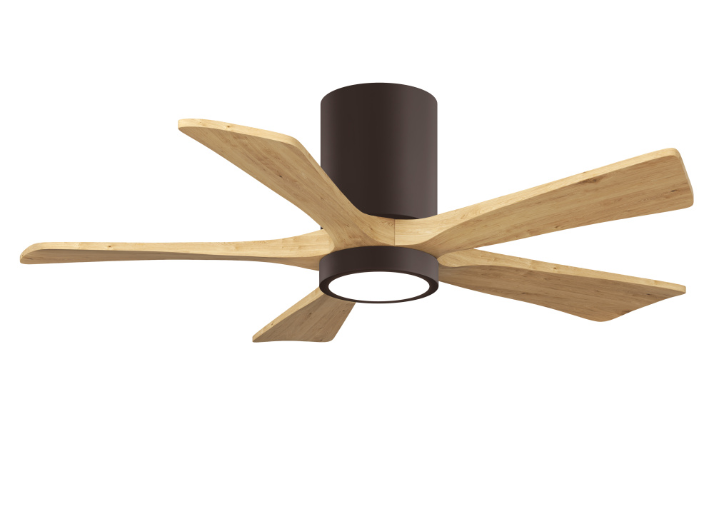 Irene - 5HLK - 42" Five Blade Flush Mount Paddle Fan - 5CCT Integrated LED - Textured Bronze Fin