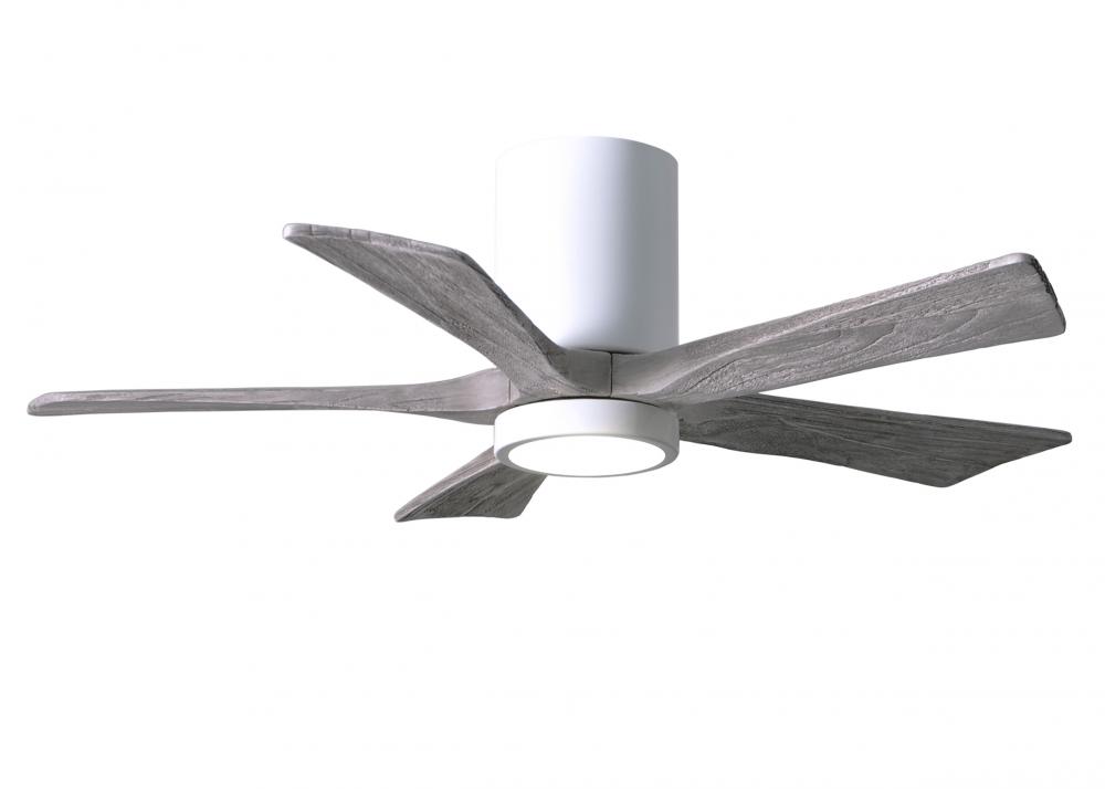 Irene-5HLK - 42" Five Blade Flush Mount Paddle Fan - 5CCT Integrated LED - Gloss White Finish