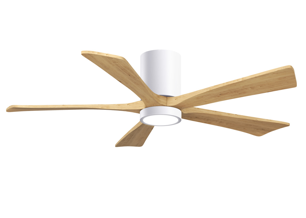 Irene - 5HLK - 52" Five Blade Flush Mount Paddle Fan - 5CCT Integrated LED - Gloss White Finish