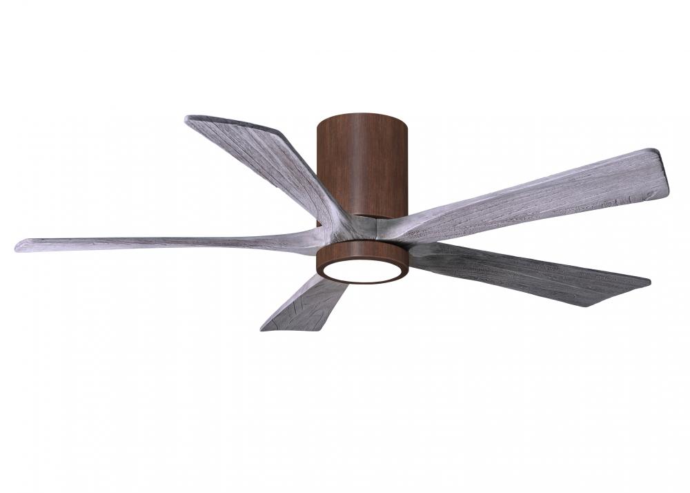 Irene-5HLK - 52" Five Blade Flush Mount Paddle Fan - 5CCT Integrated LED - Walnut Tone Finish