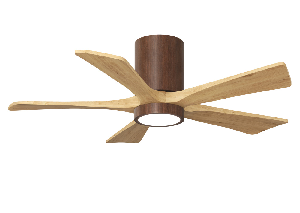 Irene - 5HLK - 42" Five Blade Flush Mount Paddle Fan - 5CCT Integrated LED - Walnut Tone Finish