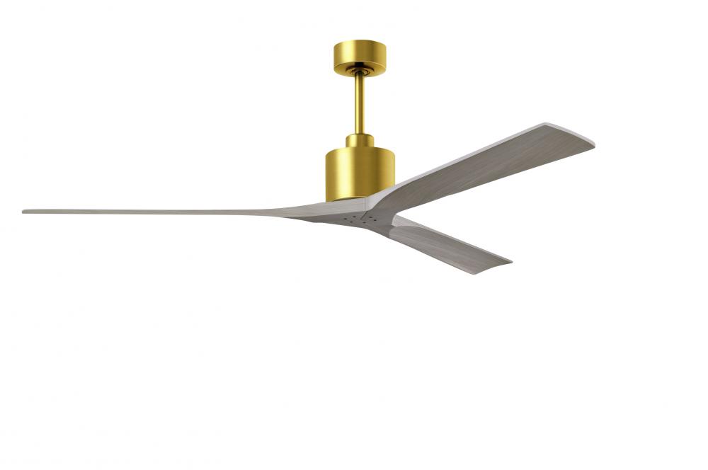 Nan XL - 72" Ceiling Fan - Brushed Brass Finish - Gray Ash Tone Blades
