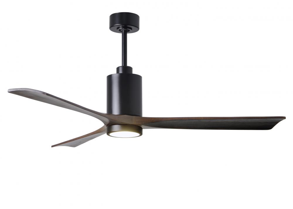 Patricia-3-60" Three Blade Ceiling Fan-5CCT Integrated LED-Matte Black Finish-Walnut Tone Blades