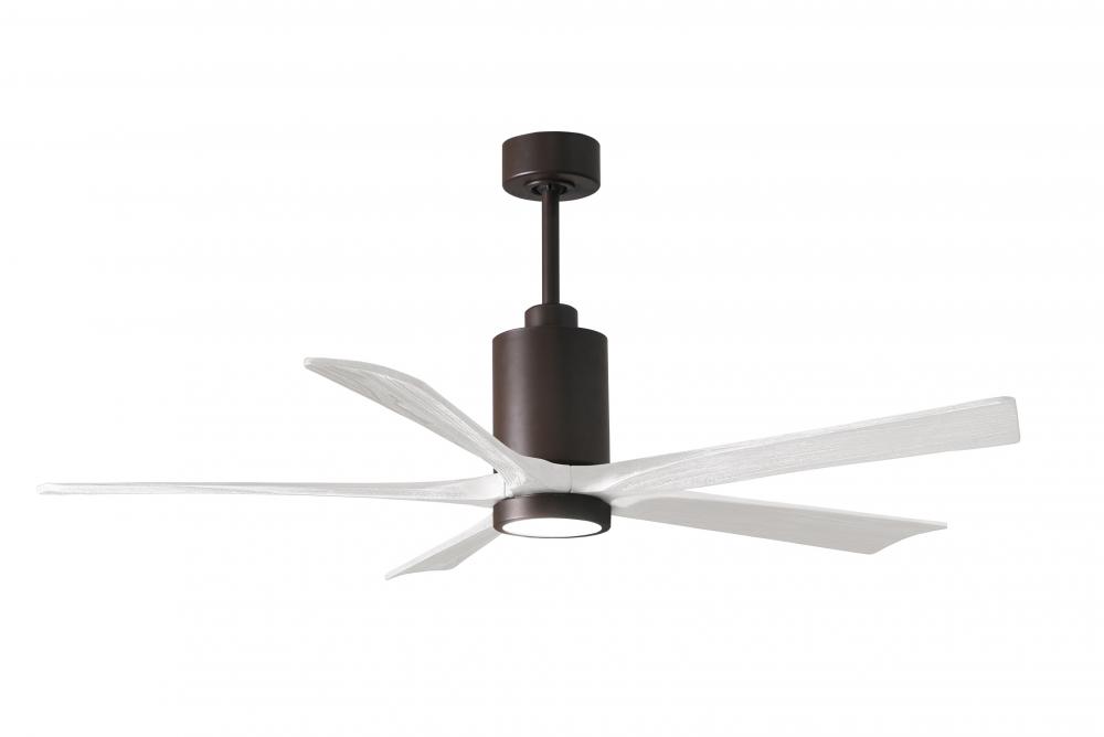 Patricia-5-60" Five Blade Ceiling Fan-5CCT Integrated LED-Textured Bronze Finish-Matte White Bla