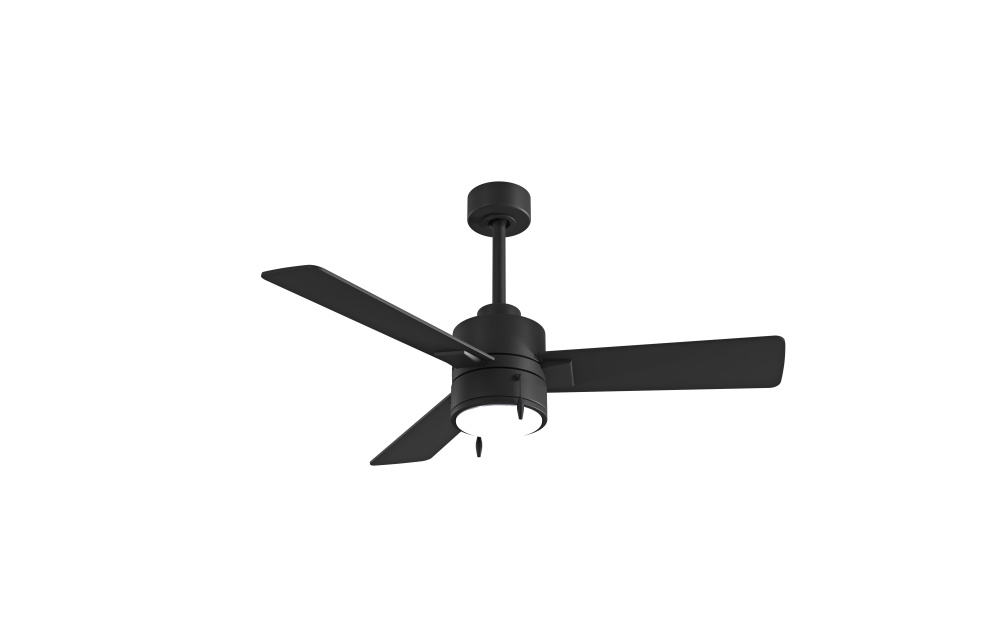 Steven - 42 Three Blade Ceiling Fan - Integrated LED - Matte Black Finish - Matte Black Blades