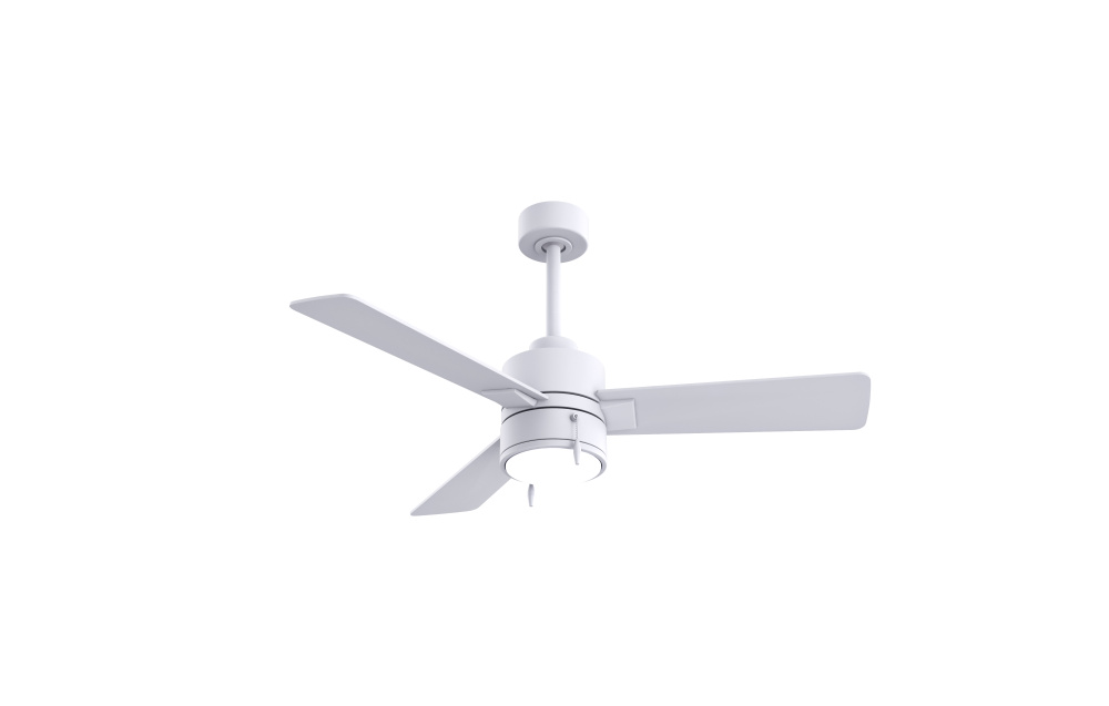 Steven - 42 Three Blade Ceiling Fan - Integrated LED - Matte White Finish - Matte White Blades