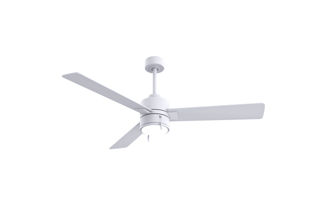Steven - 52 Three Blade Ceiling Fan - Integrated LED - Matte White Finish - Matte White Blades