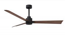 Matthews Fan Company AK-BK-WN-56 - Alessandra - 56" Three Blade Transitional Ceiling Fan - Matte Black Finish - Walnut Tone Blades