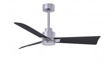 Matthews Fan Company AK-BN-BK-42 - Alessandra - 42" Three Blade Transitional Ceiling Fan - Brushed Nickel Finish - Matte Black Blad