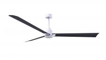 Matthews Fan Company AK-MWH-BK-72 - Alessandra - 72" Three Blade Transitional Ceiling Fan - Matte White Finish - Matte Black Blades