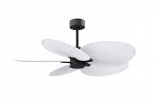Matthews Fan Company AKTP-BK-MWH - Alessandra Tropical - Five Blade Ceiling Fan - Matte Black Finish - Matte White Blades