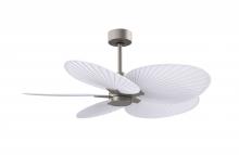 Matthews Fan Company AKTP-BN-MWH - Alessandra Tropical - Five Blade Ceiling Fan - Brushed Nickel Finish - Matte White Blades