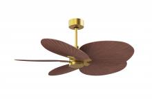 Matthews Fan Company AKTP-BRBR-WN - Alessandra Tropical - Five Blade Ceiling Fan - Brushed Brass Finish - Walnut Tone Blades