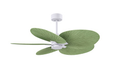 Matthews Fan Company AKTP-MWH-PL - Alessandra Tropical - Five Blade Ceiling Fan - Matte White Finish - Palm Leaf Blades