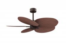 Matthews Fan Company AKTP-TB-WN - Alessandra Tropical - Five Blade Ceiling Fan - Textured Bronze Finish - Walnut Tone Blades
