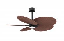 Matthews Fan Company AKTPLK-BK-WN - Alessandra Tropical - Five Blade Ceiling Fan - 5CCT Integrated LED - Matte Black Finish