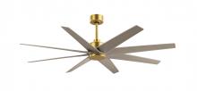 Matthews Fan Company AN-BRBR-GA-64 - Ariella - Eight Blade Ceiling Fan - Brushed Brass Finish - Gray Ash Tone Blades