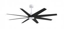 Matthews Fan Company AN-MWH-BK-64 - Ariella - Eight Blade Ceiling Fan - Matte White Finish - Matte Black Blades