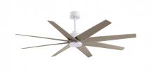 Matthews Fan Company AN-MWH-GA-64 - Ariella - Eight Blade Ceiling Fan - Matte White Finish - Gray Ash Tone Blades