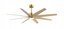 Matthews Fan Company ANLK-BRBR-LM-64 - Ariella - Eight Blade Ceiling Fan - 5CCT Integrated LED - Brushed Brass Finish