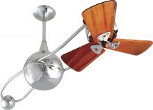 Matthews Fan Company B2K-CR-WD-Damp - Brisa 2000 - Rotational Ceiling Fan - Polished Chrome Finish - Mahogany Tone Blades