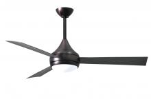 Matthews Fan Company DA-BB-BS - Donaire - Three Blade Paddle Fan - Integrated LED - Brushed Bronze Finish