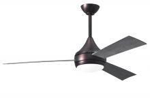 Matthews Fan Company DA-BB-BW - Donaire - Three Blade Paddle Fan - Integrated LED - Brushed Bronze Finish - Barn Wood Tone Blades