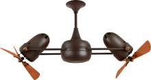 Matthews Fan Company DD-BZZT-WD - Duplo Dinamico - Rotational Ceiling Fan - Bronzette Finish - Mahogany Tone Blades