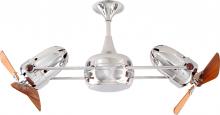 Matthews Fan Company DD-CR-WD-DAMP - Duplo Dinamico - Rotational Ceiling Fan - Polished Chrome Finish - Mahogany Tone Blades