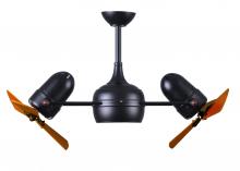 Matthews Fan Company DGLK-BK-WD - Dagny LK - Rotational Ceiling Fan - Integrated LED - Matte Black Finish - Mahogany Tone Blades