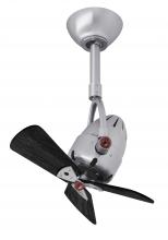 Matthews Fan Company DI-BN-WDBK - Diane - Oscillating Directional Ceiling Fan - Brushed Nickel Finish - Matte Black Wood Blades