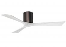 Matthews Fan Company IR3H-BB-MWH-52 - Irene-3H - Three Blade Flush Mount Paddle Fan - 52" - Brushed Bronze Finish - Matte White Blades
