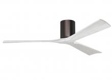 Matthews Fan Company IR3H-BB-MWH-60 - Irene-3H - Three Blade Flush Mount Paddle Fan - 60" - Brushed Bronze Finish - Matte White Blades