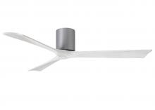 Matthews Fan Company IR3H-BN-MWH-60 - Irene-3H - Three Blade Flush Mount Paddle Fan - 60" - Brushed Nickel Finish - Matte White Blades