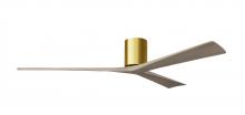 Matthews Fan Company IR3H-BRBR-GA-72 - Irene - 3H - Brushed Brass - Gray Ash Tone Blades - 72" Blades