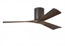 Matthews Fan Company IR3H-TB-WA-52 - Irene-3H - Three Blade Flush Mount Paddle Fan - 52" - Textured Bronze Finish - Walnut Tone Blade