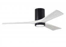 Matthews Fan Company IR3HLK-BK-MWH-52 - Irene-3HLK - 52" Three Blade Flush Mount Paddle Fan - 5CCT Integrated LED - Matte Black Finish