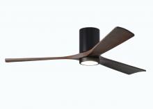 Matthews Fan Company IR3HLK-BK-WA-60 - Irene-3HLK - 60" Three Blade Flush Mount Paddle Fan - 5CCT Integrated LED - Matte Black Finish