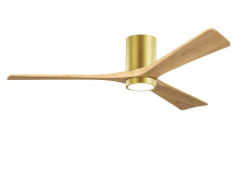 Matthews Fan Company IR3HLK-BRBR-LM-60 - Irene - 3HLK - 60" Three Blade Flush Mount Paddle Fan - 5CCT Integrated LED - Brushed Brass Fini