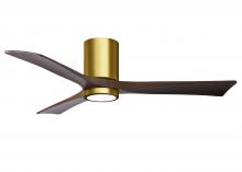Matthews Fan Company IR3HLK-BRBR-WA-52 - Irene-3HLK - 52" Three Blade Flush Mount Paddle Fan - 5CCT Integrated LED - Brushed Brass Finish